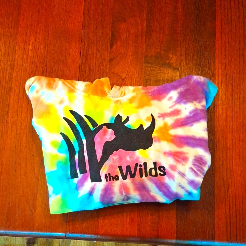 The Wilds (Columbus, Ohio) rainbow tie dye sweater